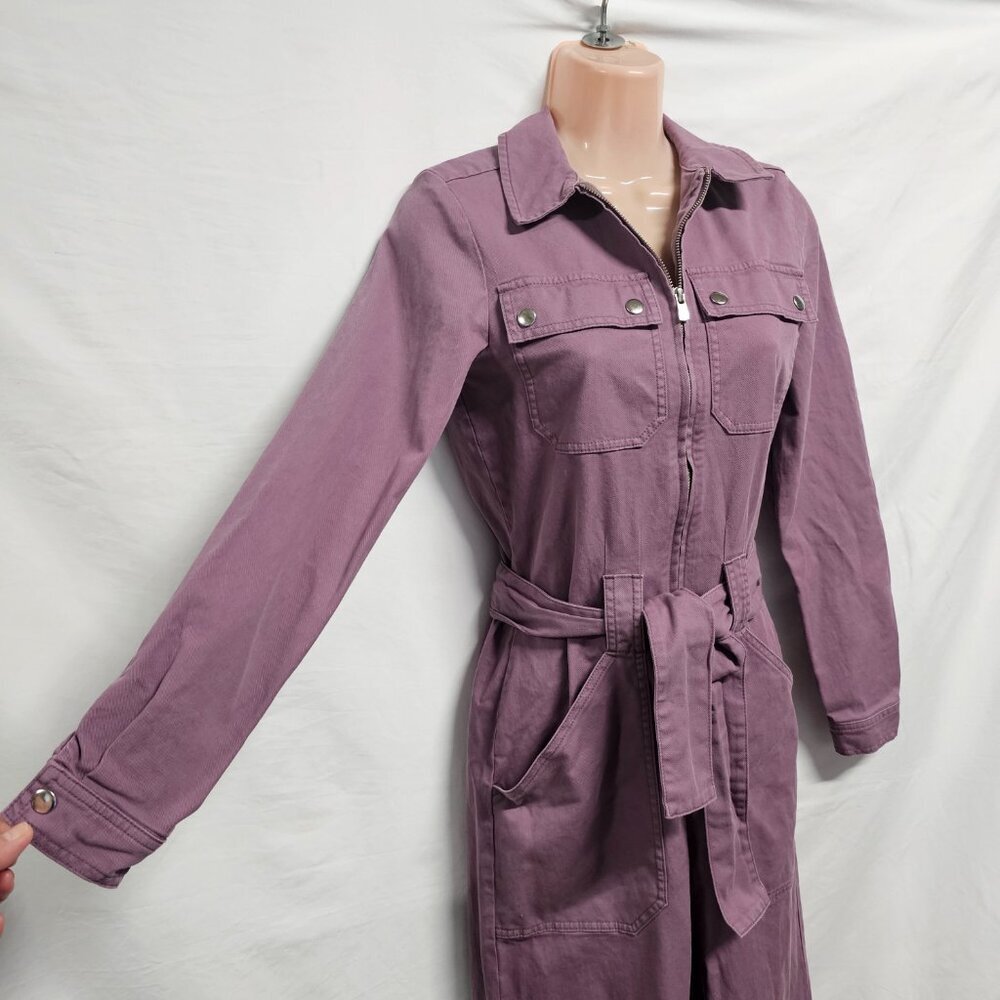 Sezane Paris Roby Women Jumpsuit Size 34 Grape Distressed - Picture 4 of 16